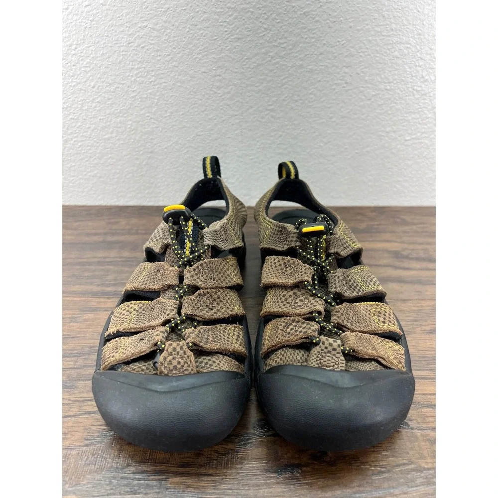 Keen Kids Boys Shoes Size 3 Brown Leather Geometric Waterproof‎ Outdoor Sport
